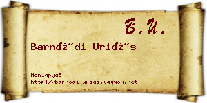 Barnódi Uriás névjegykártya